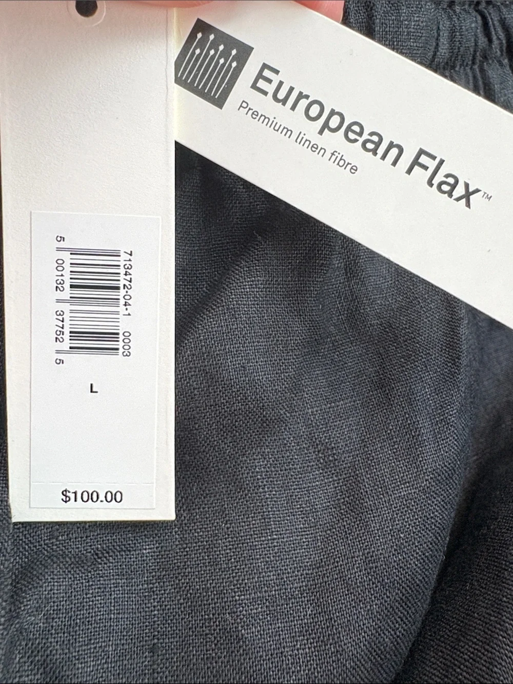 NWT Banana Republic Pull On Linen Ankle Black Pant Size Large (#713472)